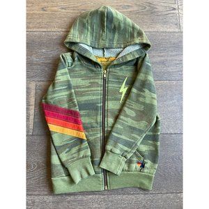 Aviator Nation Kids Camo Bolt Hoodie Sweatshirt Sz 8